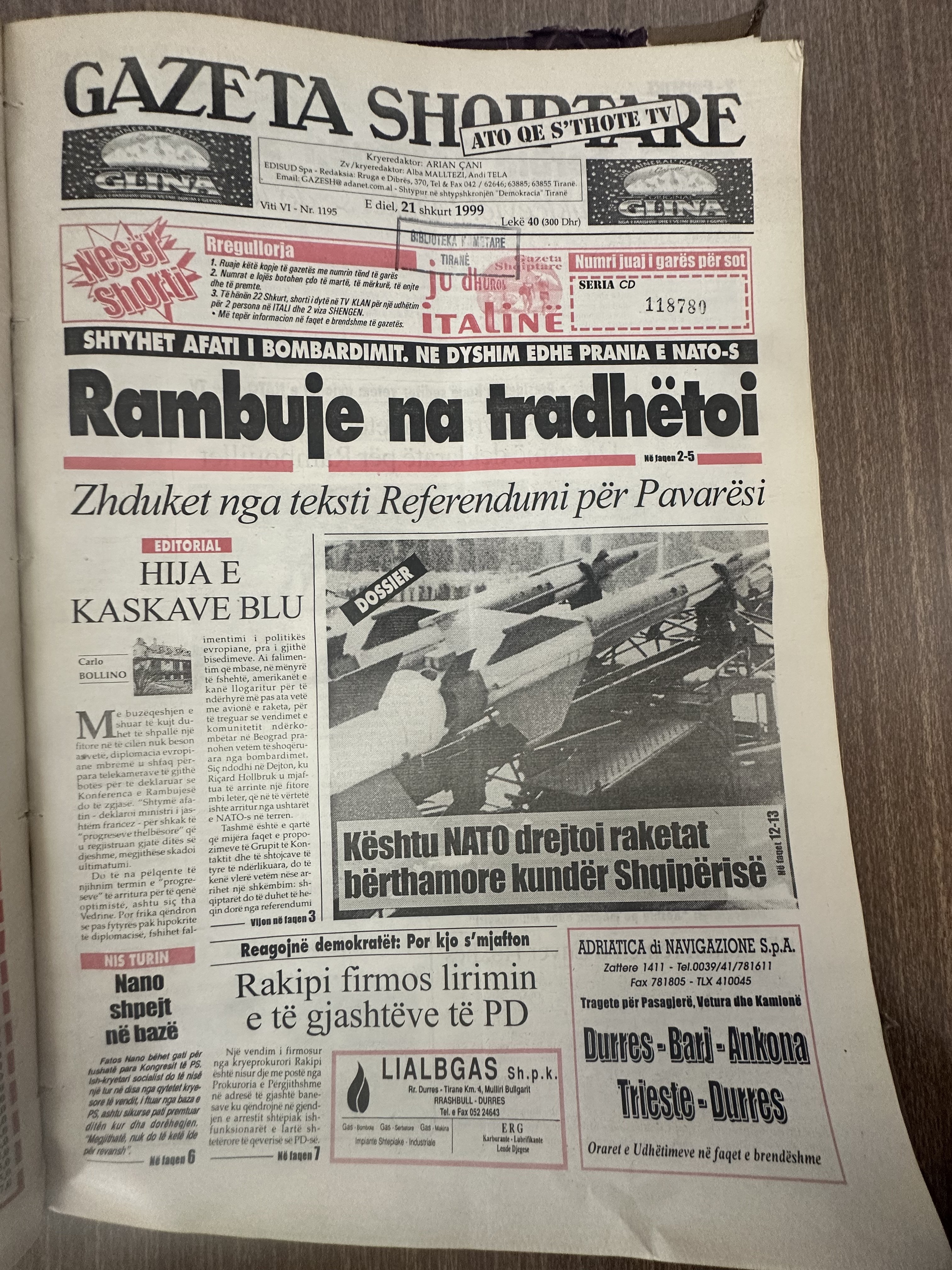 Gazeta Shqiptare 1999-02-21